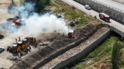 Ankara’nın Akyurt ilçesine bağlı Beyazıt Mahallesi’nde, bir inşaat alanında bulunan