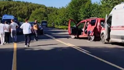 Ordu’nun Ulubey ilçesinde meydana gelen trafik kazasında, kontrolü kaybeden bir