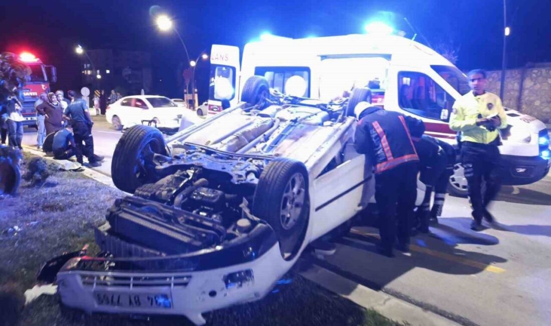 Malatya’da bir sürücünün kontrolünden çıkan araç devrilerek ters döndü ve