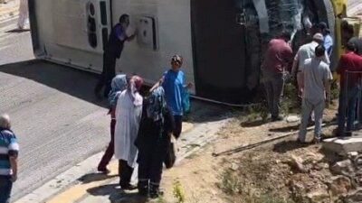 Bursa’nın İnegöl ilçesinde meydana gelen bir kazada, özel halk otobüsü