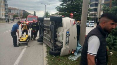 Kulu ilçesinde meydana gelen trafik kazasında, sürücü aracın direksiyon hakimiyetini