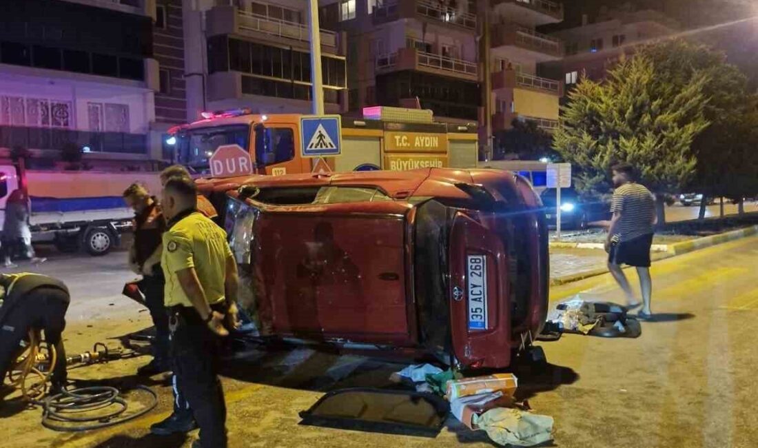 Kuşadası ilçesinde bir otomobilin kontrolden çıkarak takla atması sonucu sürücüsü