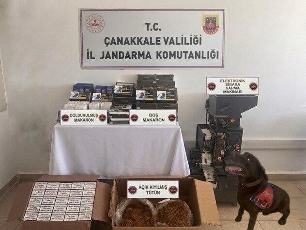 Çanakkale’nin Lapseki ilçesinde kaçakçılıkla mücadele kapsamında gerçekleştirilen operasyonda, ele geçirilen