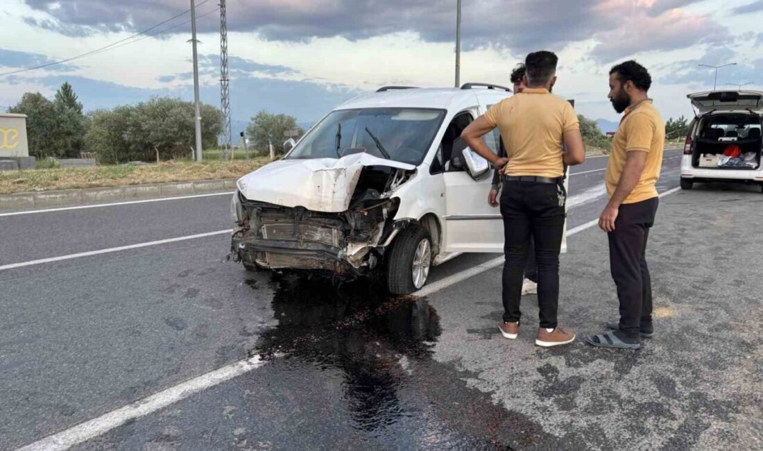 Bingöl’de meydana gelen trafik kazasında, bir hafif ticari aracın lastiği