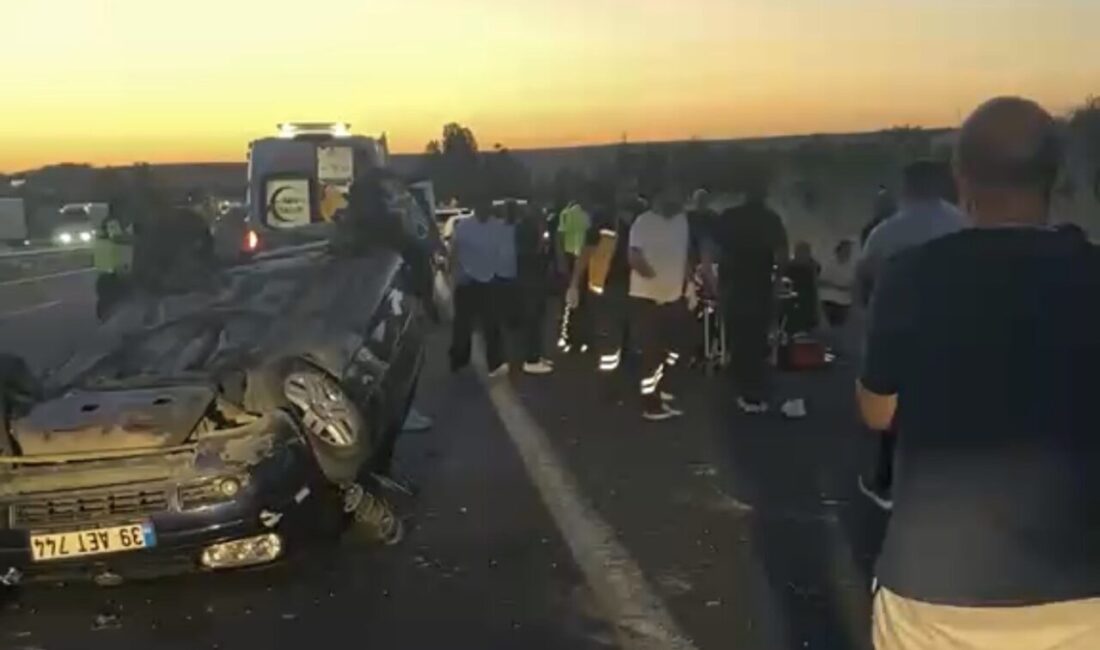 Lüleburgaz ilçesinde meydana gelen trafik kazasında, otomobilin lastiği patlayarak bariyerlere