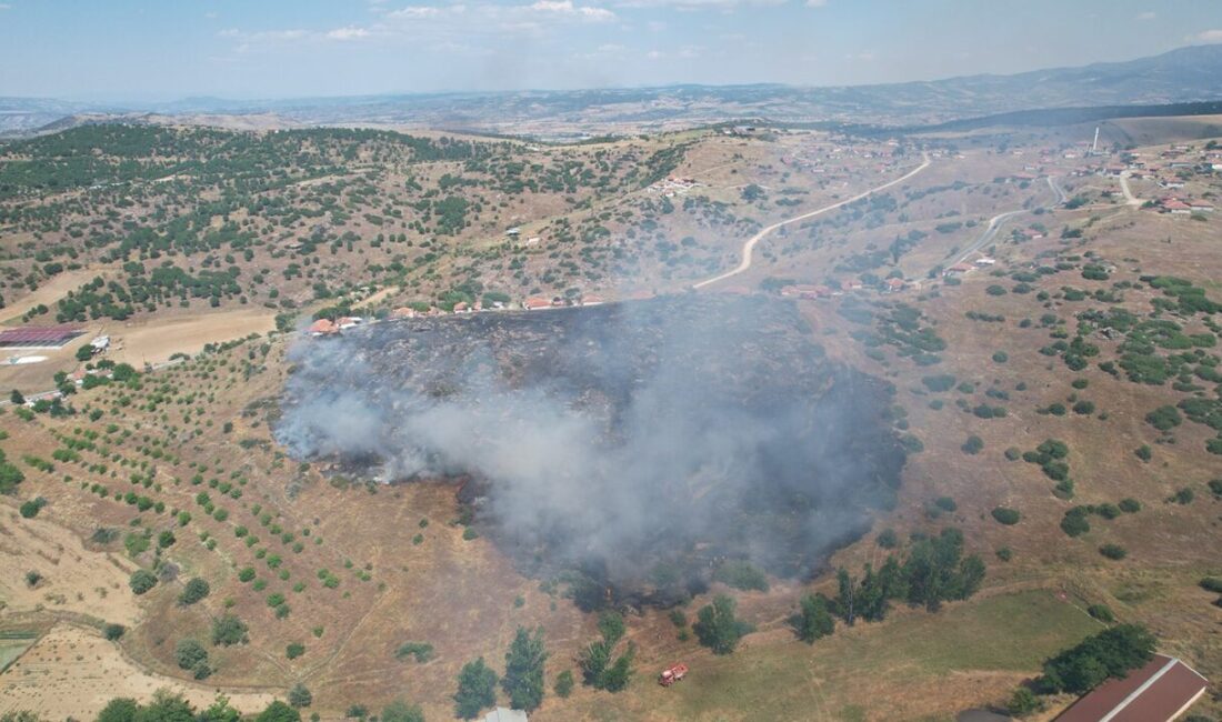 Manisa’nın Kula ilçesinde, makilik alanda çıkan bir yangın hızla büyüdü