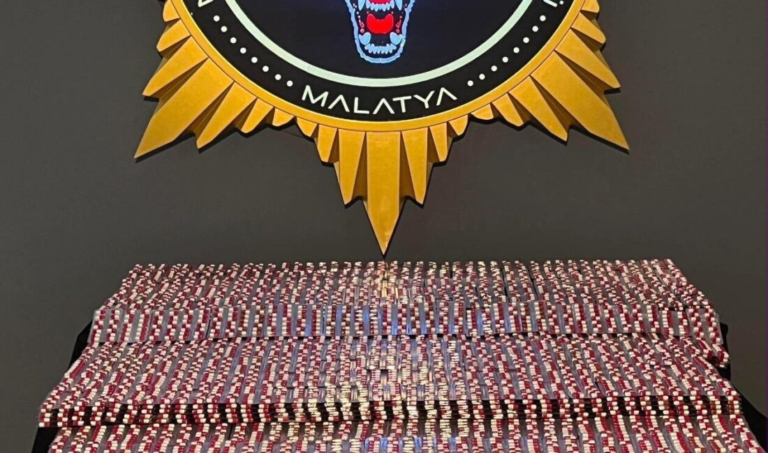 Malatya’da, Narkotik ekipleri tarafından bir takside yapılan aramada 28 bin