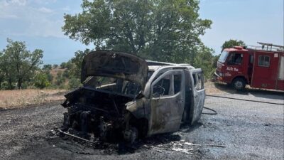 Manisa’nın Salihli ilçesinde seyir halindeyken çıkan bir yangın sonucunda bir