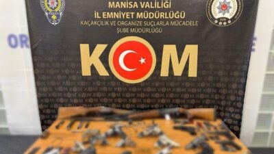Manisa’da silah ticaretine yönelik düzenlenen eş zamanlı operasyonda 10 adet