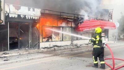 Mersin’deki bir ekmek fırınında meydana gelen yangın, endişe dolu anlara