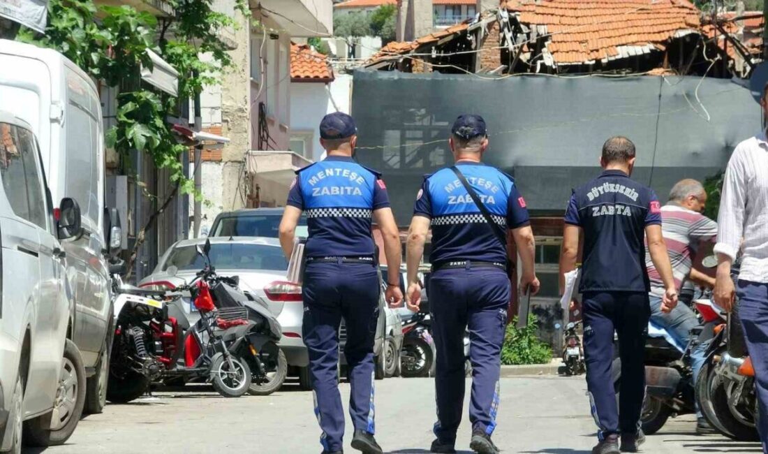 Muğla Büyükşehir Belediyesi ve Menteşe Belediyesi Zabıta ekipleri, kent estetiğini