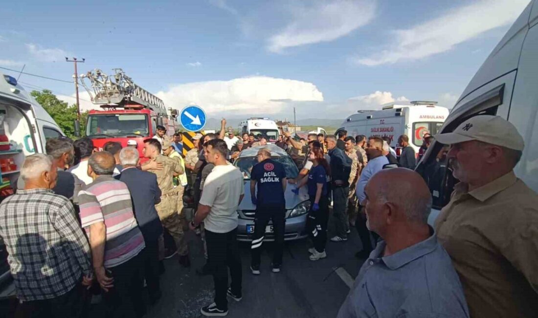 Van’ın Muradiye ilçesinde meydana gelen trafik kazasında minibüsle otomobil çarpıştı