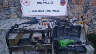 Muş’ta jandarma ekipleri tarafından gerçekleştirilen operasyonda kaçak kazı faaliyetleri yaptığı