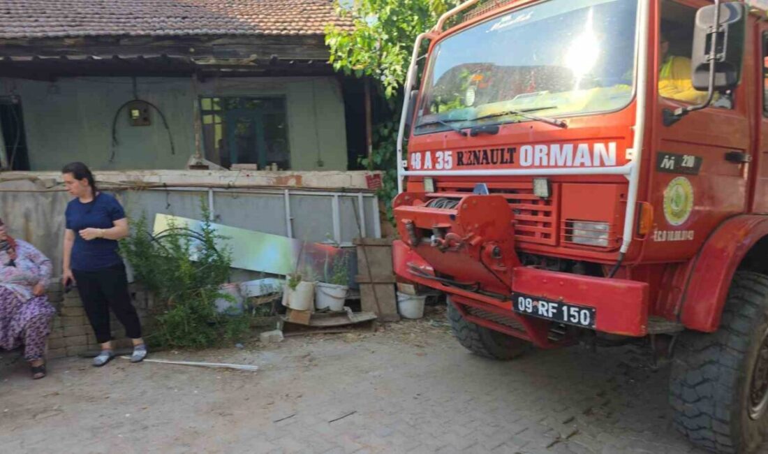 Nazilli ilçesindeki tarım arazisinde çıkan yangın, hava ve karadan yapılan