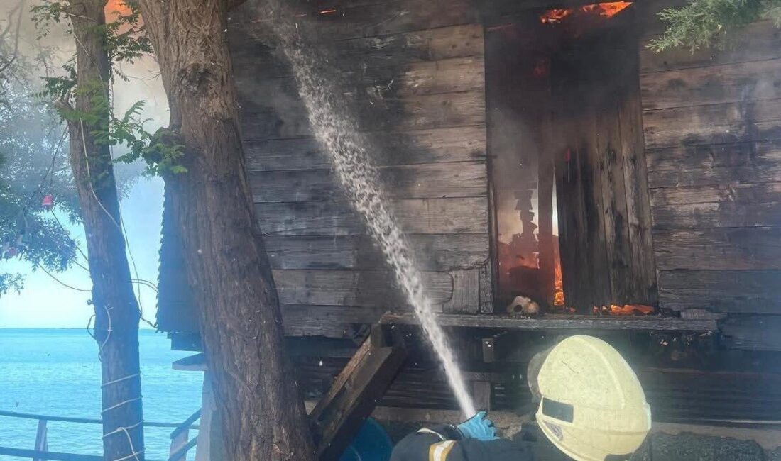 Ordu ilinde bir kafeye ait ek binada çıkan yangın, hızla
