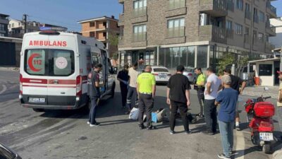 Kocaeli’nin Darıca ilçesinde meydana gelen trafik kazasında otomobil ile motosiklet