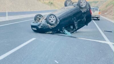 Adıyaman’da meydana gelen bir trafik kazasında, bir aracın kontrolden çıkması