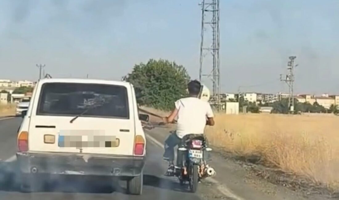 Siverek ilçesinde yaşanan olayda, bir motosiklet sürücüsünün seyir halindeki bir