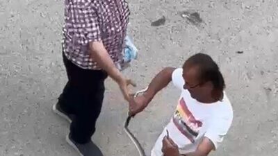 Sakarya’nın Kaynarca ilçesinde, bir evin içine giren yılan, belediye ekipleri