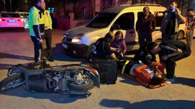 Aksaray ilinde meydana gelen bir olayda, bir motokurye kavşaktan çıkan