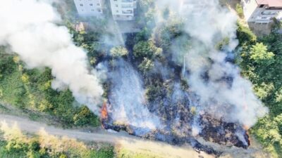 Samsun’un Canik ilçesinde, Hasköy Mahallesi’nde bulunan bir tarlada meydana gelen