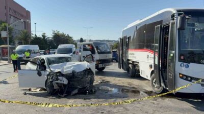 Samsun’un İlkadım ilçesinde meydana gelen trafik kazasında otomobil ile özel
