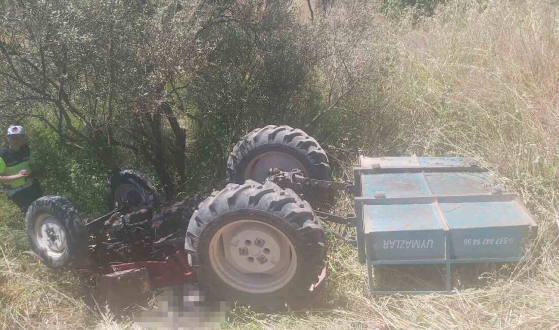 Manisa’nın Yunusemre ilçesinde meydana gelen bir kaza sonucunda traktör bir