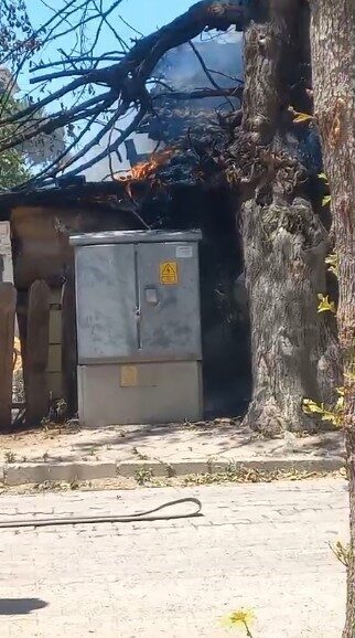 Serik ilçesine bağlı Kadriye Mahallesi’nde bulunan bir gecekondu, henüz nedeni