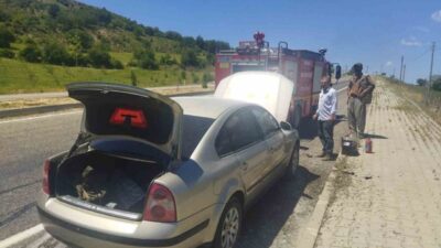 Besni ilçesinde seyir halindeki bir araç aniden alev aldı. Suat