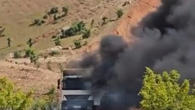 Siirt’in Eruh ilçesine bağlı Zorava bölgesinde seyir halindeki bir yük