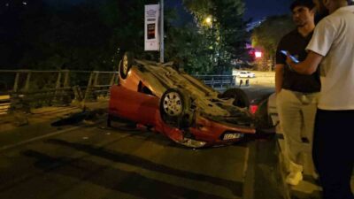 Şişli ilçesinde, alkollü olduğu belirlenen bir sürücü, bir köpeğe çarpmamak