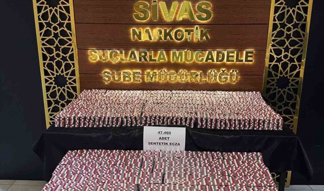 Sivas’ta, 133 bin 840 adet uyuşturucu hap bulundurarak yakalanan 2