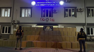 Adıyaman’ın Gölbaşı ilçesinde polis tarafından durdurulan bir tırda şüpheli bulunan