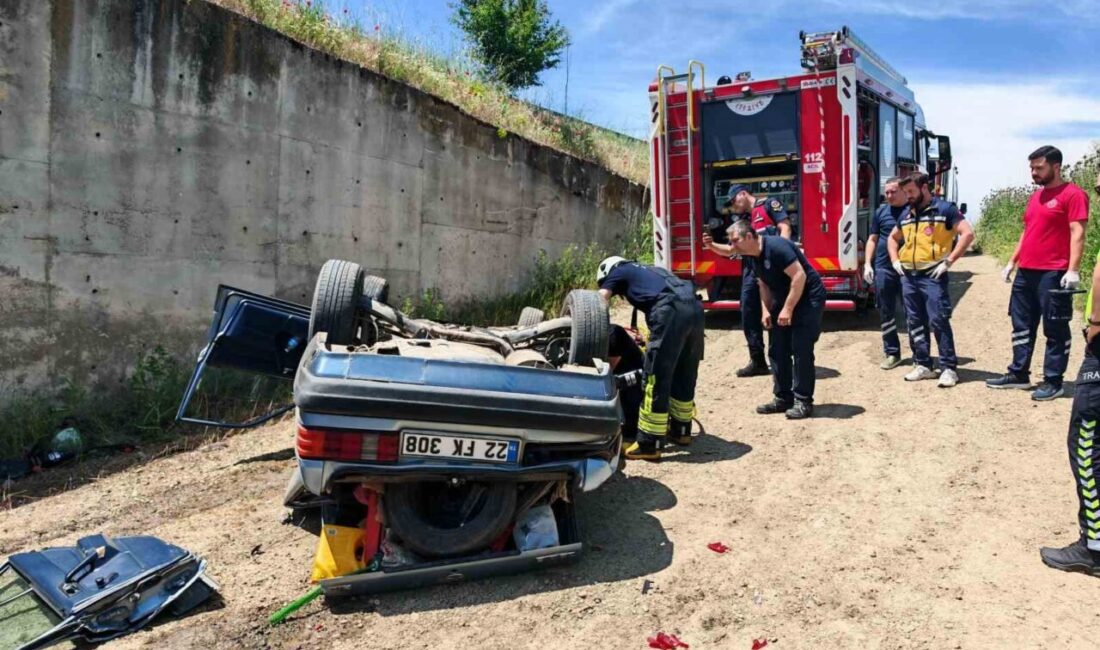 Malkara ilçesinde meydana gelen trafik kazasında, bir aracın yaklaşık 3