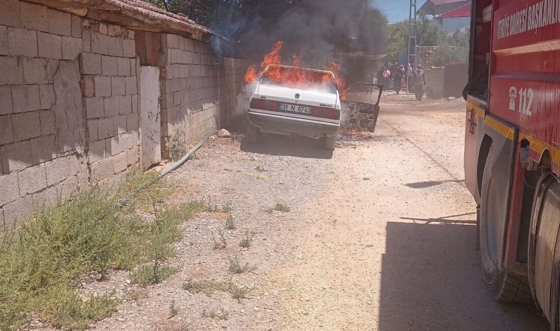 Hatay’da, Hassa ilçesi Gülkent Mahallesi’nde meydana gelen olayda, park halinde