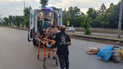 Aydın’ın Efeler ilçesinde, yol yapımı nedeniyle kapatılan bir alanda motosikletin