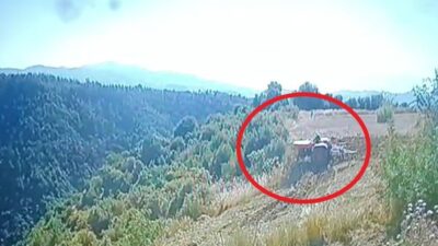 Manisa’nın Ahmetli ilçesinde bir çiftçi, tarlasını sürerken traktörünün devrilmesi sonucu