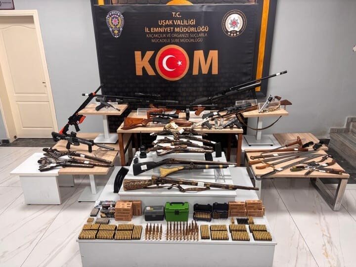 Uşak ilinde polis ekipleri tarafından gerçekleştirilen operasyonda bir iş yeri