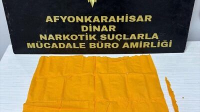 Dinar ilçesinde gerçekleştirilen bir polis operasyonunda, peçeteye sızdırılmış uyuşturucu madde