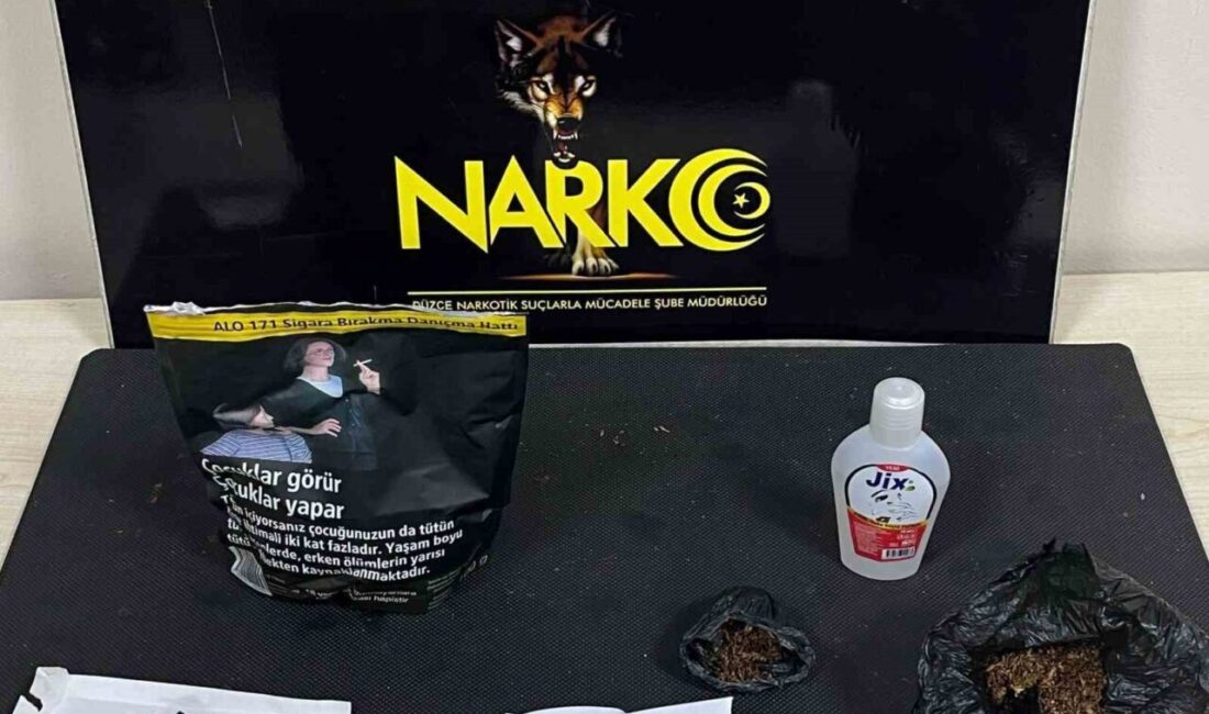 Düzce İl Emniyet Müdürlüğü Narkotik Suçlarla Mücadele Şube Müdürlüğü ekiplerinin