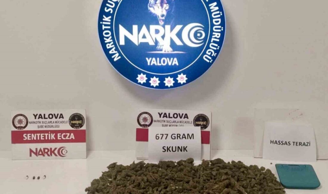 Yalova’nın Çınarcık ilçesinde gerçekleştirilen uyuşturucu operasyonunda polis tarafından yakalanan 2