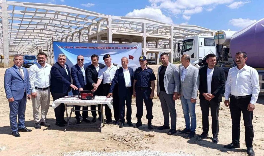 Bursa’nın Yenişehir ilçesinde Jandarma’nın yeni hizmet binasının temeli için gerçekleştirilen