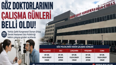 Yerköy Şehit Korgeneral Osman Erbaş Devlet Hastanesi, Temmuz 2026 dönemi