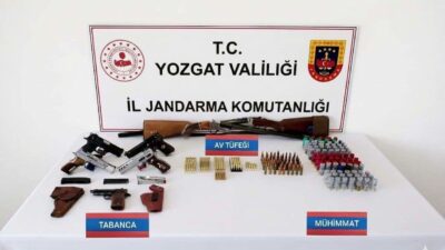 Yozgat ilinde yapılan bir operasyonda silah ve mermiler ele geçirildi.