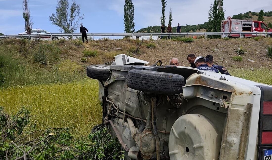Yozgat’ta meydana gelen trafik kazasında otomobilin devrilmesi sonucu 2 kişi