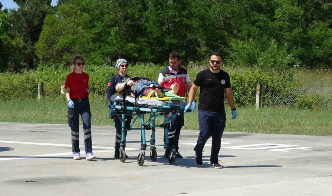 Samsun’un Ladik ilçesinde, 57 yaşındaki bir kadın 4 metre yükseklikten
