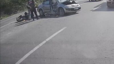 Zonguldak-Ankara karayolunda dönüş yapmak isteyen bir akaryakıt istasyonuna çarpan motosiklet