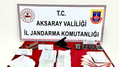 Aksaray’da tefecilik yaparak vatandaşları mağdur ettikleri iddia edilen 3 kişi,