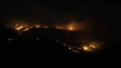Alanya ilçesine bağlı Sapadere Mahallesi’nde başlayan orman yangını, rüzgarın etkisiyle
