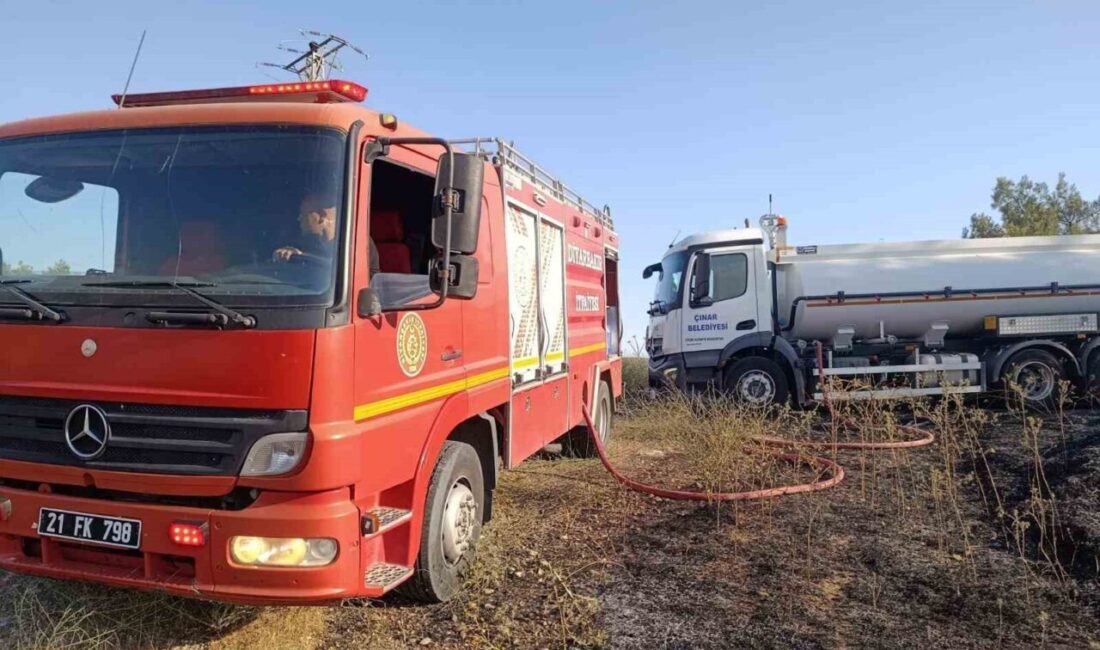 Çınar ilçesinde meydana gelen anız ve örtü yangınında doğrudan etkilenen